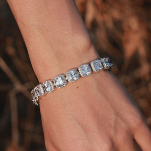 11มม. VVS Moissanite สร้อยข้อมือเทนนิสเครื่องประดับหรูหราสร้อยข้อมือ HIPHOP สายโซ่สำหรับผู้ชายและผู้หญิง - Product Image 2