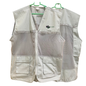 Gilet de travail en maille polyester personnalisé pour homme, veste de sécurité pour la construction avec poches, logo imprimé, gilet de pêche - Product Image 5