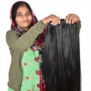 Cheveux Humains Brésiliens Non Traités Genius Product, Trame Simple, Couleur Naturelle Noire, Lisses, Double Trame Faite à la Machine - Product Image 1