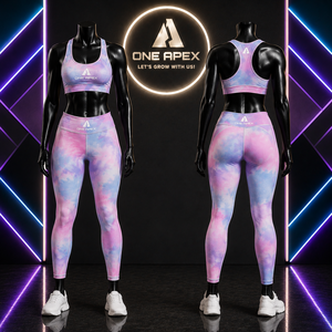 Women Tie Dye Yoga Set Sports Bra High Waist Leggings Gym Fitness Activewear Workout Clothing Custom Logo - Product Image 1