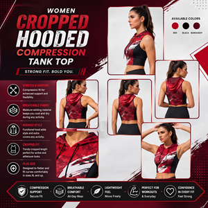Women Cropped Hooded <b>Tank</b> <b>Top</b> Custom Printed Yoga Singlet <b>Top</b> <b>Ladies</b> Gym Wear Hooded <b>Top</b> Quick Dry Sleeveless Hood <b>Top</b> <b>Ladies</b> - Product Image 4
