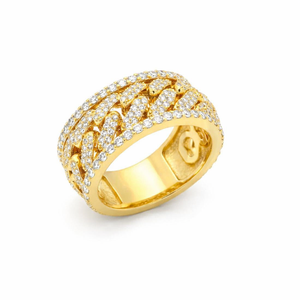 <b>Mens</b> Hip Hop Diamond <b>Ring</b> Iced Out Wide Band Luxury Statement <b>Ring</b> Crafted in 925 Sterling <b>Silver</b> Solid 10K Gold or 14K Gold - Product Image 1