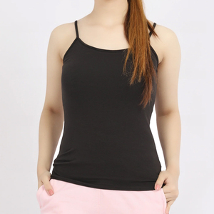 Women's <b>Black</b> Scoop Neck <b>Tank</b> <b>Top</b> Solid Color Casual Breathable <b>Knitted</b> Regular Fit 100% Polyester - Product Image 2