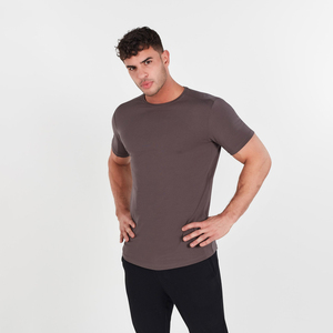 T-shirt personnalisé pour homme 100% coton à ourlet incurvé, logo frontal, qualité luxe décontractée, col rond, streetwear vierge, pour homme - Product Image 3