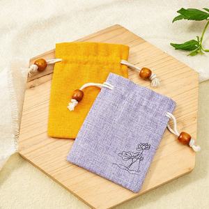 Custom Printed <b>Mini</b> Jute Jewelry Pouch Eco Friendly Packaging Bag for Necklaces and Bracelets - Product Image 5