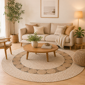 Wholesale Handicraft Jute Rug <b>Round</b> Seagrass <b>Carpet</b> for Living Room | Indoor Eco Friendly Handmade Rug | OEM Supplier India - Product Image 4