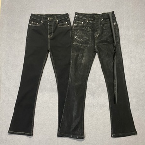 Jeans de Mezclilla Negros Desgastados de Cintura Alta y Corte Ajustado para Hombre, Pantalones Casuales de Pierna Recta de Algodón Lavado, Estilo Otoñal - Product Image 4