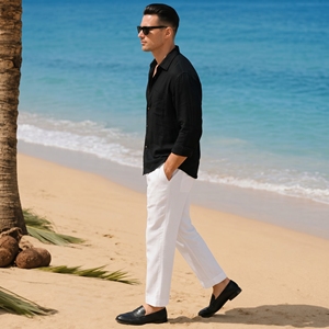 Ensemble de chemises pour hommes, tissu respirant, doux et confortable, coupe légère, design idéal pour un style de vie décontracté et les voyages, avec option OEM - Product Image 3