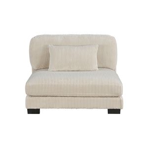 Sillón Modular Moderno de 1 Pieza, Sin Brazos, Tapizado en Tela de Pana Beige, Estructura de Madera Contrachapada, para Sala de Estar - Product Image 2