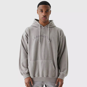 Sweat-shirts à capuche décontractés gris délavé de haute qualité avec fermeture éclair et design déchiré pour hommes et femmes – Vente en gros - Product Image 5