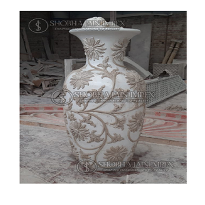 Floral Art Vas for Artificial Flowers and Garden Decor-Lightweight Durable Fiber Glass Flower <b>Pot</b> - Product Image 1