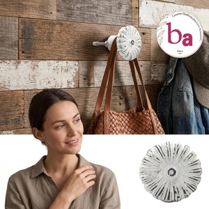 Ba <b>Rustic</b> White Cast Iron Industrial Round Cabinet Knobs & Drawer Pulls for Living Room Kitchen Bedroom <b>Wardrobe</b> Dresser - Product Image 3