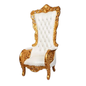 Silla de trono con respaldo alto Silla de trono de teca de madera Diseño de lujo Premium Sillas de boda real a la venta - Product Image 3