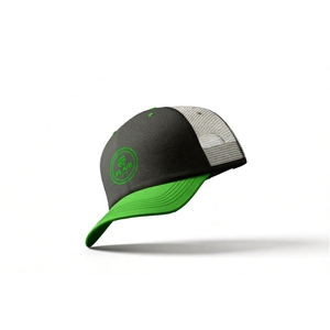 Premium Black and Green Trucker style <b>Baseball</b> <b>Cap</b> – Adjustable Snapback Hat with Embroidered Circular Logo - Product Image 5