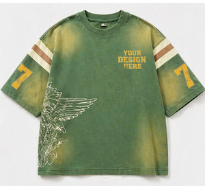 เสื้อยืดสกรีนลายแบบดรอปโชลเดอร์ ผ้าคอตตอน 100% ทรงบ็อกซี่ ครอป ตัวใหญ่ โอเวอร์ไซส์ - Product Image 2