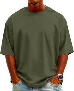 Camiseta de ropa ecológica, personalizada, holgada, de algodón orgánico, ecológica, sencilla, moderna, urbana. - Product Image 1