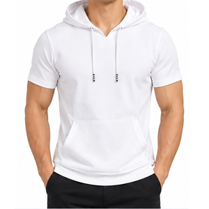 High Quality Short Sleeve Hoodies OEM ODM Custom Design Cotton Hooded Sweatshirt for <b>Men</b> Women Hoodies Wholesale Manufacturers - Product Image 1