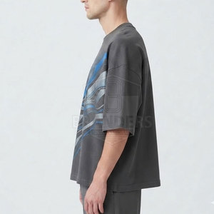 เสื้อยืดโอเวอร์ไซส์ใส่สบายสำหรับผู้ชาย วัสดุนุ่ม น้ำหนักเบา ทรงหลวมทันสมัย เหมาะสำหรับสวมใส่ลำลองและแฟชั่นในเมือง - Product Image 6