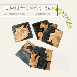 Posavasos Cuadrados de Lujo Modernos al por Mayor, Alfombrillas de Madera y Resina Epoxi con Aislamiento Térmico, Bases de Resina y Madera, y Bases de Bambú y Nogal para Uso en Cocina - Product Image 5