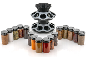 360 Degree Revolving PP Plastic Portable Durable <b>Kitchen</b> <b>Spice</b> <b>Rack</b> Condiment Set - Product Image 2