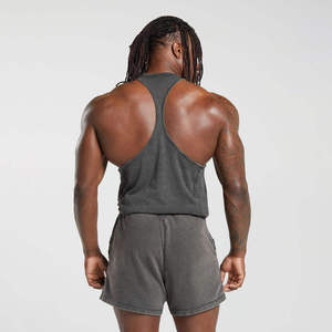 Men's Acid Wash Gym Tank Top Bodybuilding <b>Stringer</b> Sleeveless Muscle Fit Fitness Training Workout <b>Vest</b> Cotton Vintage Apparel - Product Image 3