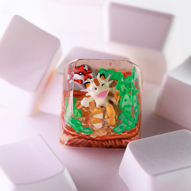Keycaps Mystical Anime, Custom Artisan Keycaps, Keycaps Anime Cute, Green Keycaps, Keycaps Set, Keycaps Resin