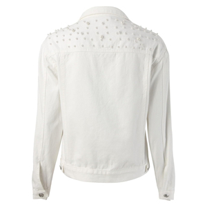 High Quality High-Street Style Men's Denim <b>Jackets</b> 100% Cotton With <b>Rhinestone</b> Front Logo OEM Service Low Prices for Winter - Product Image 2