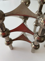Portavelas Apilable Modular de Metal Plateado Hecho a Mano para Navidad, con Logotipo y Empaque Personalizables, Impresión a Máquina, Decoración para el Hogar