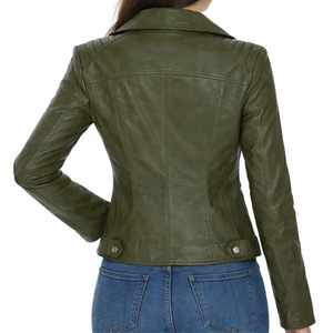 <b>Women</b>’s Fitted Black Leather <b>Jacket</b> With Front Full Moto <b>Jacket</b> Full Sleeve Zipper Closure Turn-down Collar Autumn Style <b>Jacket</b> - Product Image 2