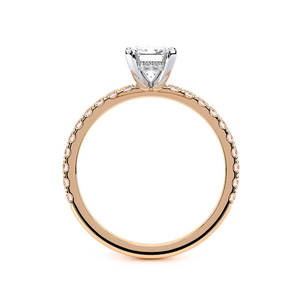 แหวนหมั้นเพชรทรงบริลเลียนต์เคลือบโรเดียมทองคำแท้ 14K เพชรเลี้ยงในห้องปฏิบัติการ รับรองโดย IGI ดีไซน์แบบ Pav Band Half Eternity Minimal - Product Image 4