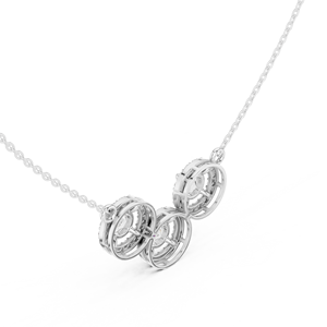 Collar de Diamantes Cultivados en Laboratorio con Triple Halo – Collar de Diamantes de Tres Círculos, Joyería Minimalista para Uso Diario - Product Image 4