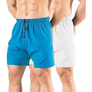 Shorts de course décontractés pour hommes avec poches zippées, logo réfléchissant, tissu respirant et à séchage rapide pour la salle de sport et les sports - Product Image 4