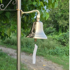 Cloche en laiton pur, finition de qualité supérieure, idéale pour la décoration nautique, des maisons, des temples, des jardins, de l'extérieur et comme cadeau. - Product Image 6