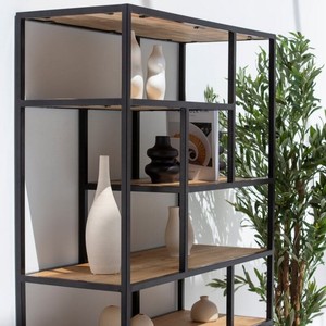 Étagère industrielle Vandana Vesta Sierra, meuble de rangement minimaliste moderne en métal et bois - Product Image 2