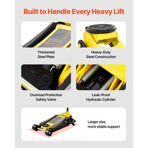 Gato hidráulico de suelo de acero de 4 toneladas de perfil bajo con doble pistón y elevación rápida para coches, ideal para elevaciones rápidas de vehículos. - Product Image 6