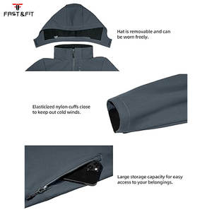 Waterproof <b>Quilted</b> Breathable Knitted Softshell Rain <b>Jacket</b> for Men Women Custom Sports Wear Solid Color - Product Image 5