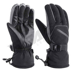 Outdoor Thermal Snow Men Waterproof Women's Black Touchscreen Warm Custom Skiing Leather Winter Gloves - Product Image 1