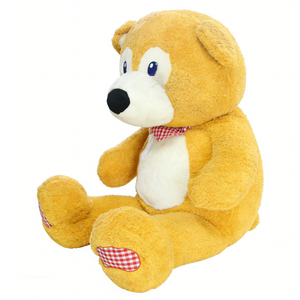 Customize <b>Large</b> <b>Plush</b> Sitting Teddy Bear Doll With Red Checkered Bow And Paw Patch 51cm-99cm Unisex Soft Stuffed Animal For Kids - Product Image 5