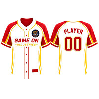 Maillots de baseball sublimés personnalisés de haute qualité avec nom et numéro, manches courtes, coupe athlétique, respirants, été, 100% coton