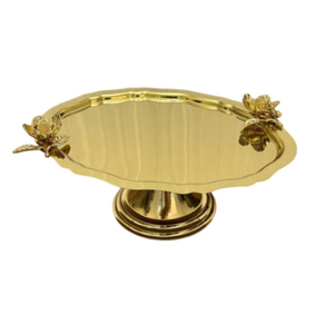 Finest Quality Gold Metal <b>Cake</b> Stand With Ornate Floral Handles Dessert Display For <b>Wedding</b> And Party Table Decoration Stand - Product Image 1