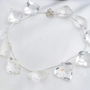 Perles de pierres précieuses naturelles sculptées en forme de feuille, 9,5 pouces, pour la création de bijoux fins - Product Image 1