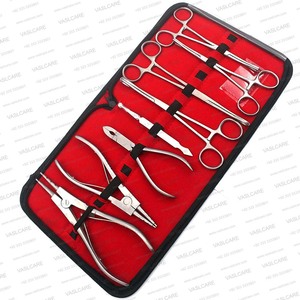 Body Piercing Manual Surgical Tool Set German Stainless Steel Ear Tongue Septum Piercing Instruments <b>Kit</b> by Vaslcare - Product Image 6