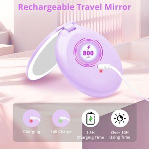 Specchio per il Trucco LED Portatile Compatto da Viaggio con Grandi Luci LED da 4,8 Pollici Ingrandimento 1x/20x per Ritocco - Product Image 2