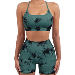 Ensemble short et soutien-gorge de yoga pour femme, tissu extensible léger, évacuation de l'humidité, parfait pour le fitness - Product Image 2