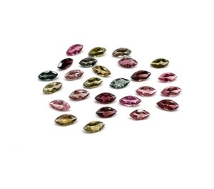 Pierre précieuse naturelle multi-tourmaline taille marquise 3,50*7 mm, tourmaline facettée pour la création de bijoux, certifiée IGI - Product Image 3