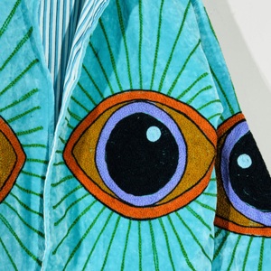 Turquoise <b>Velvet</b> Eye Embroidery Suzani <b>Jacket</b> – Handmade Boho Festival Coat, Artistic Statement Outerwear, Unique - Product Image 5