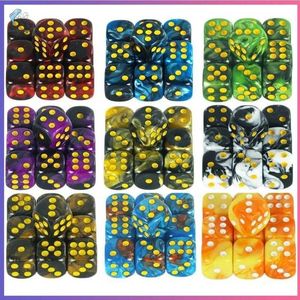 Dado D6 de resina hecha a mano con patrón de resina, ecológico, portátil, de 6 caras, con esquinas redondeadas, estándar, para el juego Yahtzee - Product Image 2