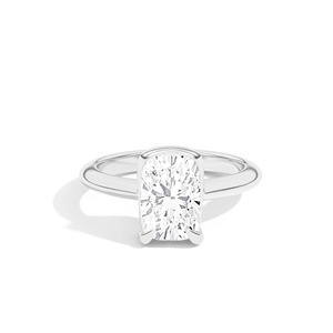 Bague de luxe pour femme en or massif 14 carats, sertie semi-cerclée avec diamant synthétique de laboratoire certifié IGI 2,00 carats, taille coussin inclinée - Product Image 5