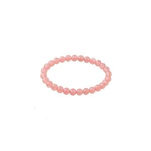 Bracelet classique et tendance à perles avec serti en canal, forme géométrique, pierre naturelle rose, bijou unisexe, cadeau - Product Image 1
