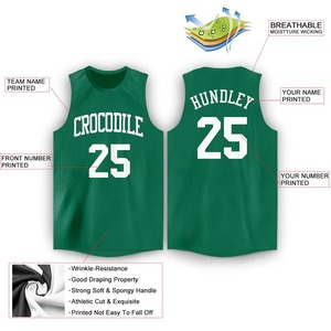 Camiseta de Baloncesto Personalizada sin Mangas con Cuello Redondo, Color Verde Kelly y Blanco, con Nombre y Número del Equipo Bordados, Transpirable - Product Image 2